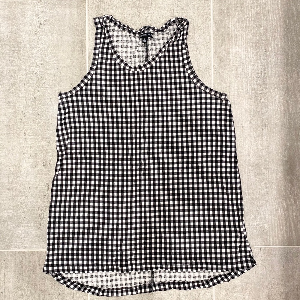Black and white gingham tank top